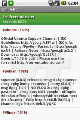 SimpleIrc android App screenshot 6